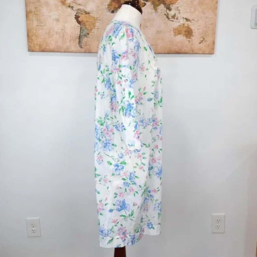 Vtg 70s floral cotton blend nightgown - Barbizon brand - Picture 3 of 11